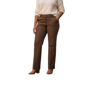Tommy Hilfiger‎ faux suede  Brown Bootcut Stretch Pants women Size 12